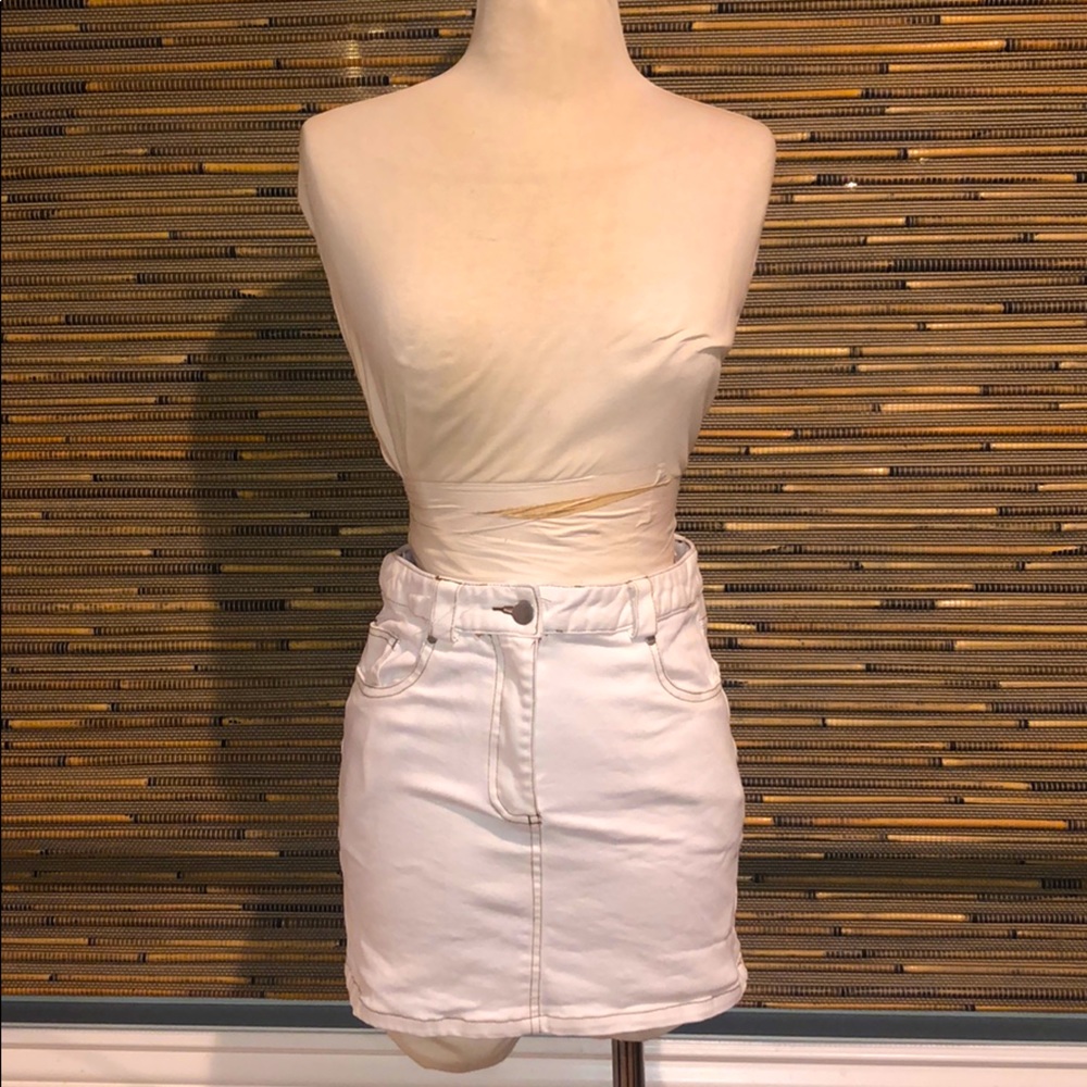 White Denim Skirt